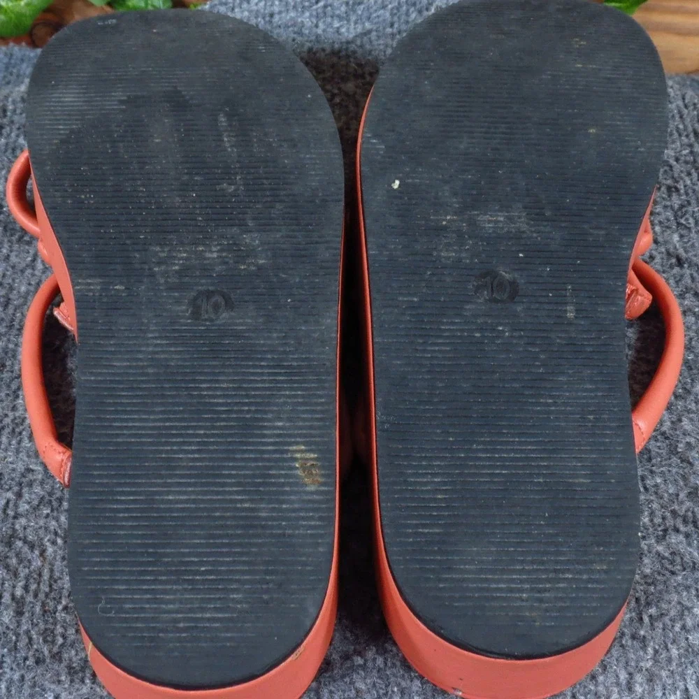 A New Day Dory Women Sandals Size 10 Platform Slide Summer Fashion Orange Coral